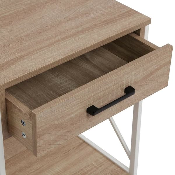 Nattbord Versa Hvit PVC Tre Metall 40 x 60 x 48 cm
