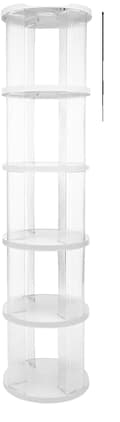 Miniatyrbillede 1 af 2: Roterende Bogreol, 360° Rotation, 5 Hylder, Pladsbesparende Design,HVID