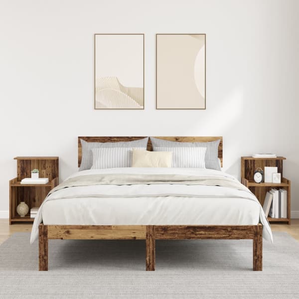 Sängbord - 2 Pack - Gamla Trä - 40 x 35 x 60 cm - Trä