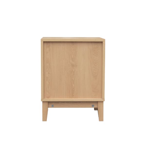 Table de chevet avec 2 tiroirs aux façades effet vague H52 cm - BOLOGNE