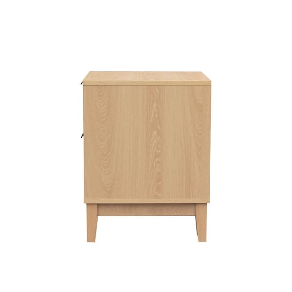 Table de chevet avec 2 tiroirs aux façades effet vague H52 cm - BOLOGNE