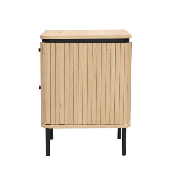 Table de chevet 2 tiroirs avec côtés effet rainuré H55 cm - MALAGA