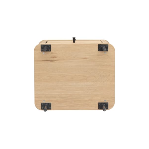 Table de chevet 2 tiroirs avec côtés effet rainuré H55 cm - MALAGA