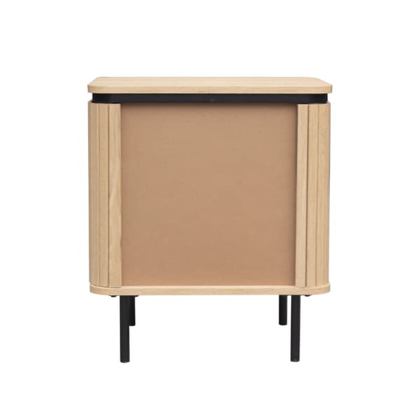 Table de chevet 2 tiroirs avec côtés effet rainuré H55 cm - MALAGA