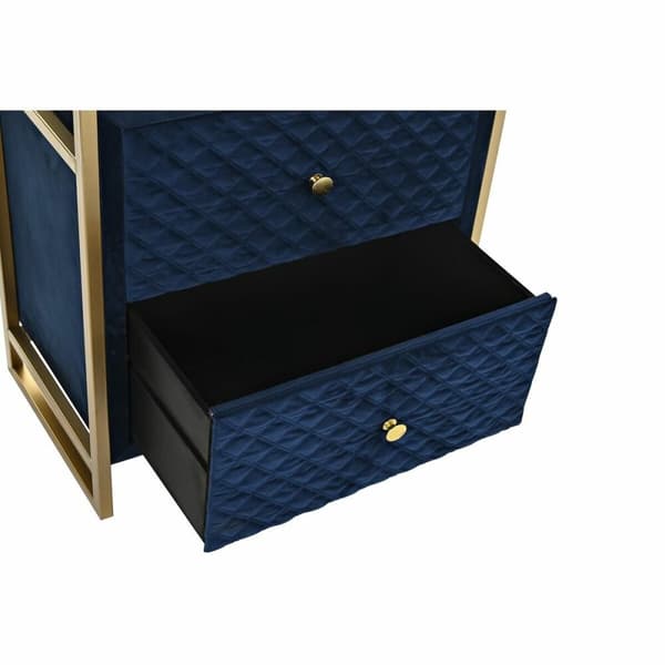 Nattduksbord DKD Home Decor 60 x 35 x 74 cm Glas Blå Gyllene