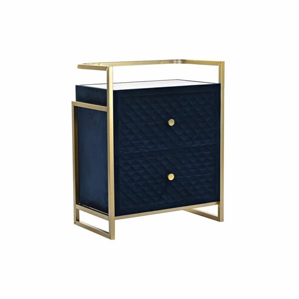 Nattduksbord DKD Home Decor 60 x 35 x 74 cm Glas Blå Gyllene