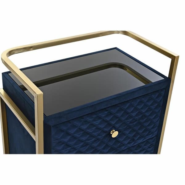 Nattduksbord DKD Home Decor 60 x 35 x 74 cm Glas Blå Gyllene