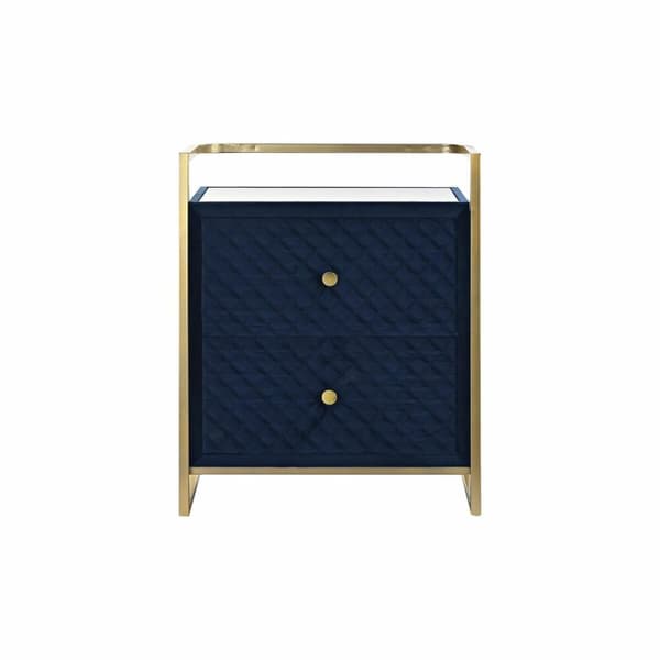 Nattduksbord DKD Home Decor 60 x 35 x 74 cm Glas Blå Gyllene