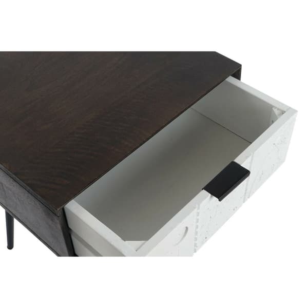 Nattduksbord DKD Home Decor 45 x 38 x 50 cm Svart Metall Vit Mangoträ Wengue