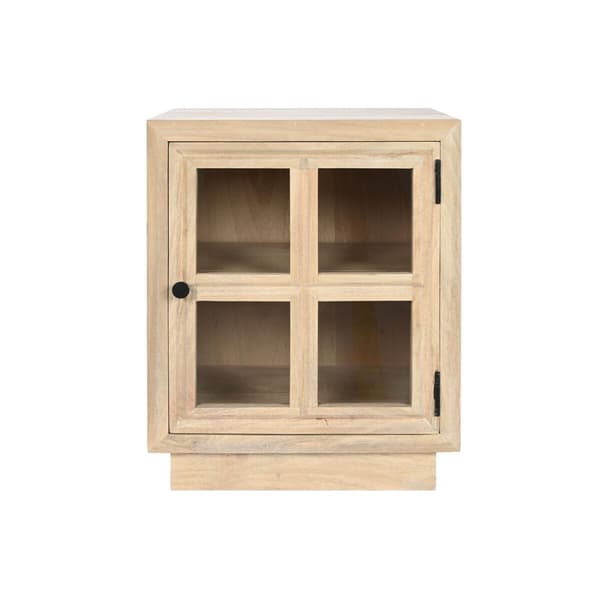 Nattduksbord Home ESPRIT Naturell Glas Mangoträ 45 x 35 x 57 cm