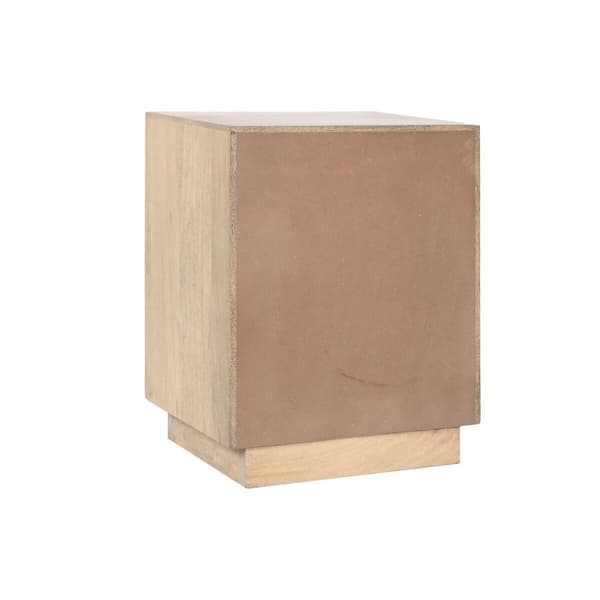 Nattduksbord Home ESPRIT Naturell Glas Mangoträ 45 x 35 x 57 cm