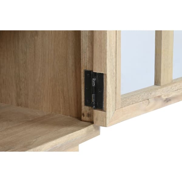Nattduksbord Home ESPRIT Naturell Glas Mangoträ 45 x 35 x 57 cm