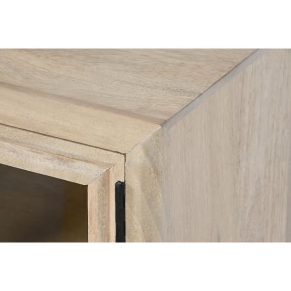 Nattduksbord Home ESPRIT Naturell Glas Mangoträ 45 x 35 x 57 cm