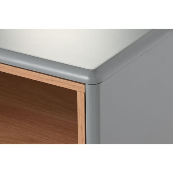 Nattduksbord Home ESPRIT Blå Grå Naturell Trä MDF 48 x 40 x 55 cm