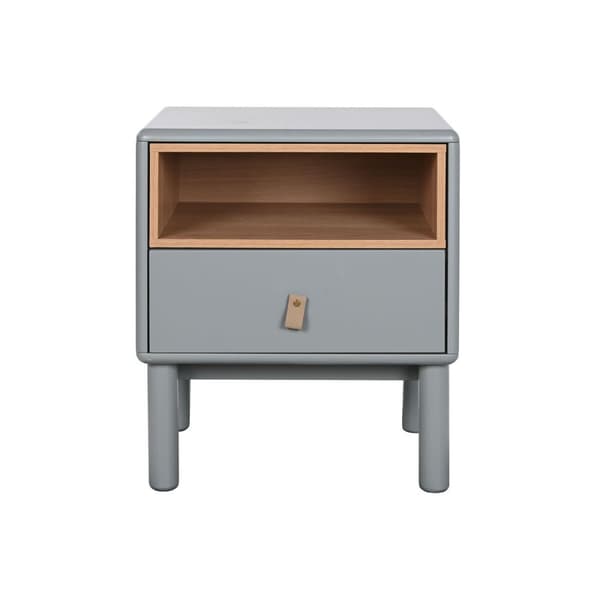 Nattduksbord Home ESPRIT Blå Grå Naturell Trä MDF 48 x 40 x 55 cm