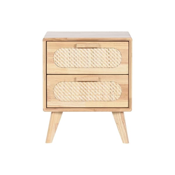 Nattduksbord Home ESPRIT Trä Metall Rattan 40 x 30 x 48 cm