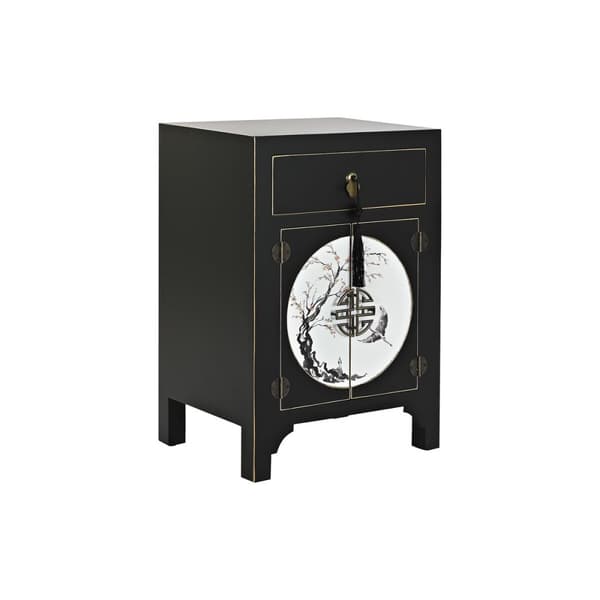 Natbord DKD Home Decor Hvid Sort Gylden Gran Træ MDF 45 x 36 x 66 cm