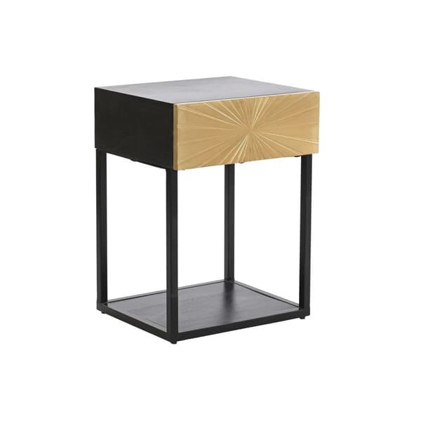 Natbord DKD Home Decor Gylden 35 x 40 x 55 cm Sort Metal Træ
