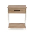 Miniatyrbillede 3 af 5: Natbord Versa Hvid PVC Træ Metal 40 x 60 x 48 cm