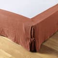 Miniatyrbild 1 av 2: "Gaïa" sängkjol i alla storlekar "Cotton Gauze" - Gaïa Terracotta - 90 x 190 cm