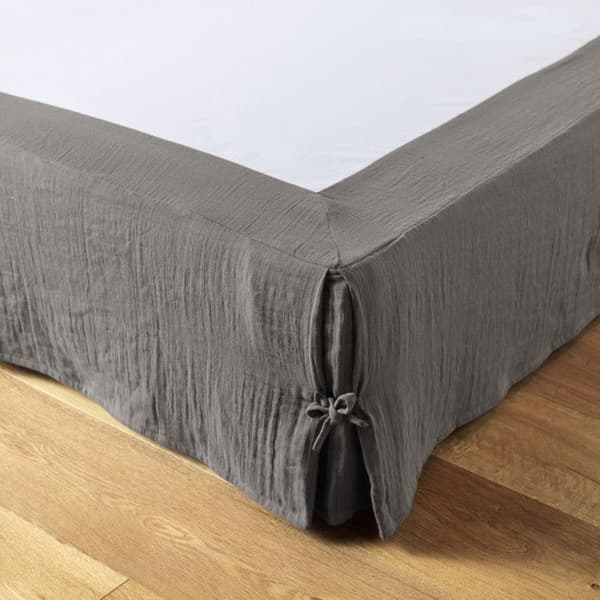 "Gaïa" sängkjol i alla storlekar "Cotton Gauze" - Gaïa Granit - 140 x 190 cm