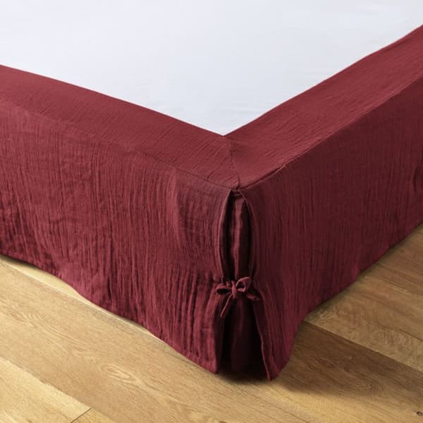 "Gaïa" sängkjol i alla storlekar "Cotton Gauze" - Gaïa Lie de Vin - 90 x 190 cm