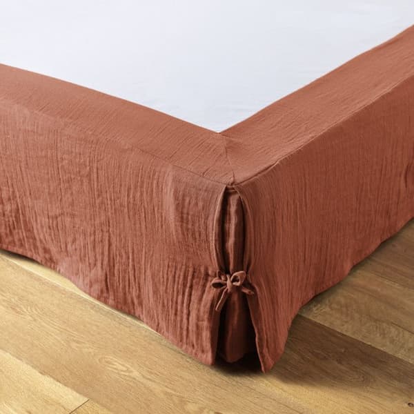 "Gaïa" sängkjol i alla storlekar "Cotton Gauze" - Gaïa Terracotta - 140 x 190 cm