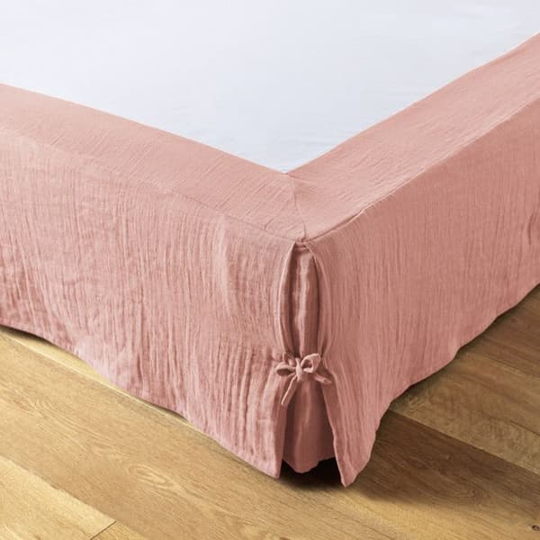 "Gaïa" sängkjol i alla storlekar "Cotton Gauze" - Gaïa Peach Pink - 90 x 190 cm