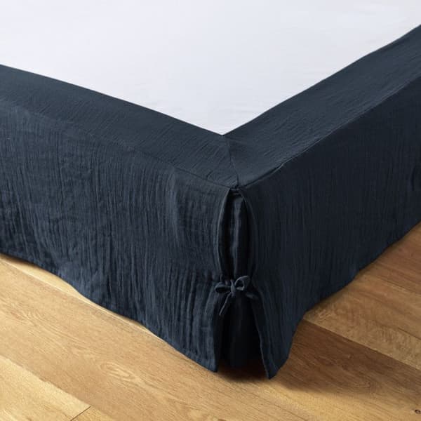 "Gaïa" sängkjol alla storlekar "Cotton Gauze" - Gaïa Minuit - 90 x 190 cm