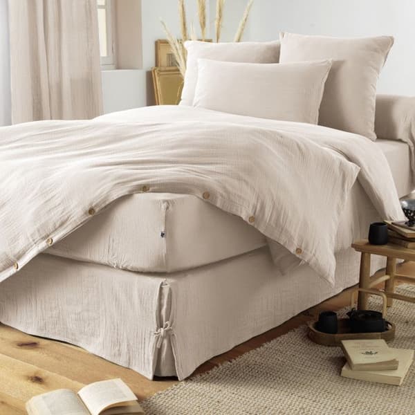 "Gaïa" sängkjol alla storlekar "Cotton Gauze" - Gaïa Pampa - 140 x 190 cm