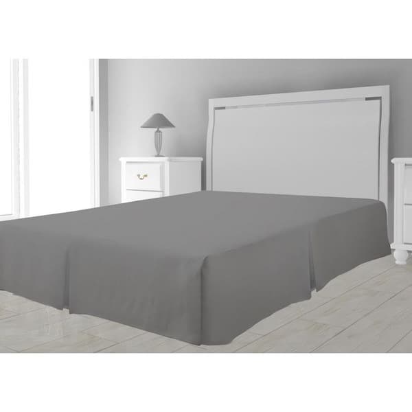 Sängbottenöverdrag - Grå - 140 x 190 cm - 100 % polyester - Klassisk stil - Vanligt
