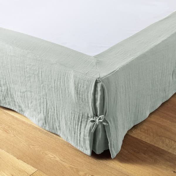 "Gaïa" sängkjol i alla storlekar "Cotton Gauze" - Gaïa Eucalyptus - 90 x 190 cm
