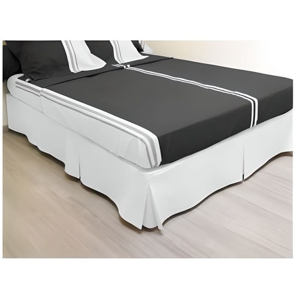 Cache sommier med 3 vik 140x190 cm vit - Vit