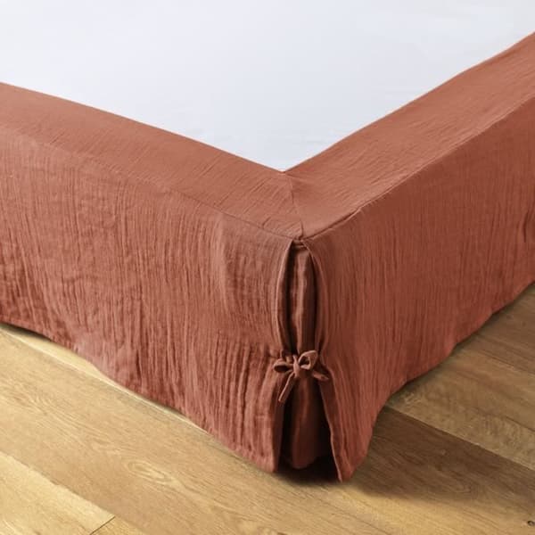 Cache-sommier Gaze av bomull 140 x 190 cm GAIA färg Terracotta