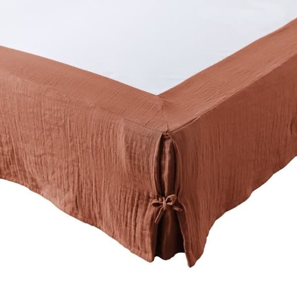 Cache-sommier Gaze av bomull 160 x 200 cm GAIA färg Terracotta