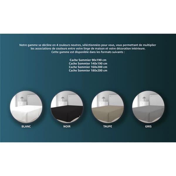 Sängbottenöverdrag - Grå - 140 x 190 cm - 100 % polyester - Klassisk stil - Vanligt