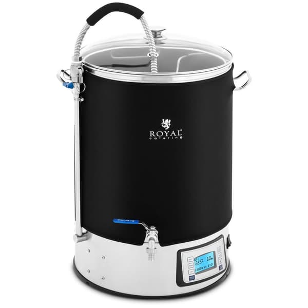 Royal Catering Bryggverk med isolering - 40 l - 2500 W - 10 - 100 °C - Rostfritt stål - LCD-display - Timer