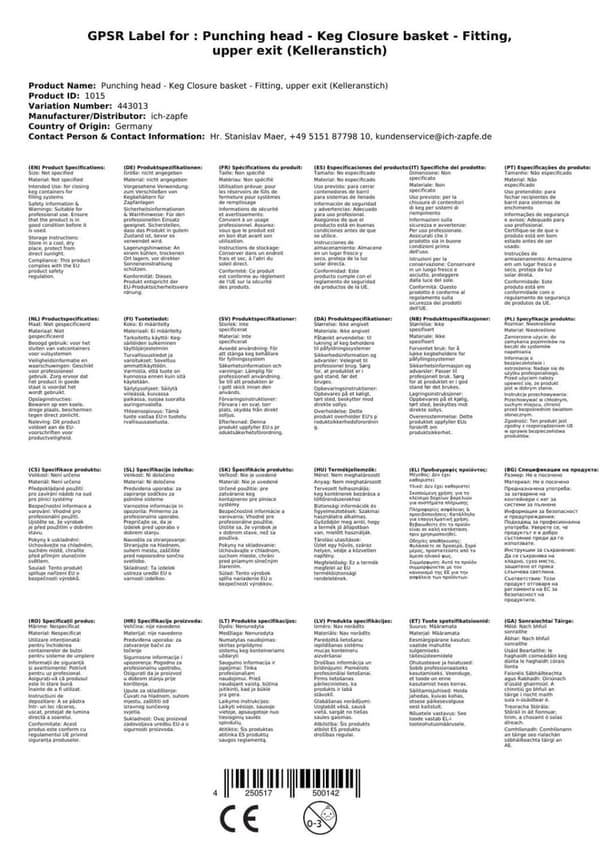 Tynnyriliitin, tynnyriliittimet, kellaripisto, tynnyrin suljin - Type S, ulostulo ylhäältä (kellarin ulostulo)