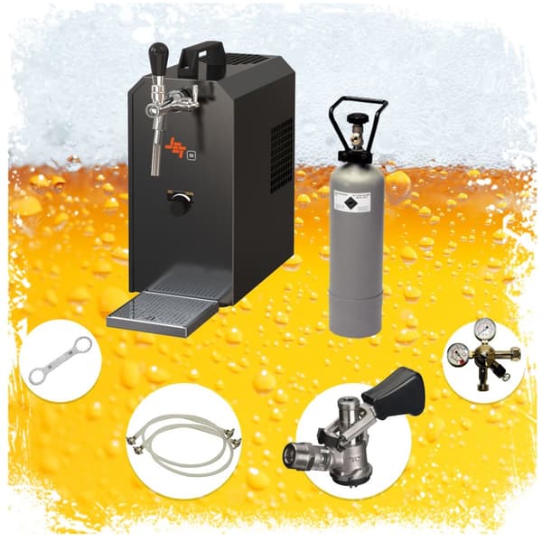 Komplet sæt - Fadølsanlæg JET 30 1 linje tør køler, 35 liter/h, KEG:KeyKeg