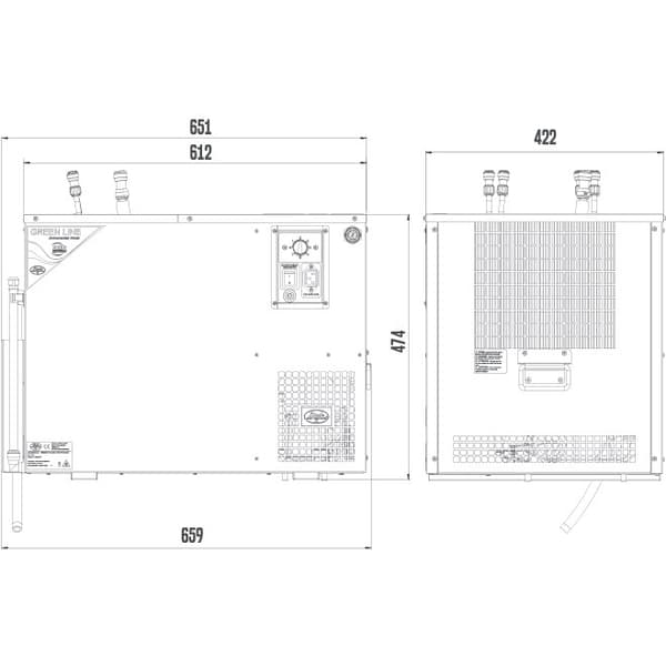 Fadølskøler, Ølkøler, Fadølsanlæg, Øldispenser Lindr AS-110 2/4/6 linje til valg, spil køler,våd køler - under-counter,Green line, Kølesløjfer:2-meter