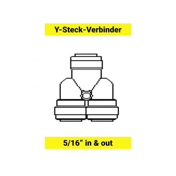 Y-slangekobling, Y-slangeadapter, Push-in fitting, Y-tilslutning, Y-stik, Y-adapter til slange 3/8