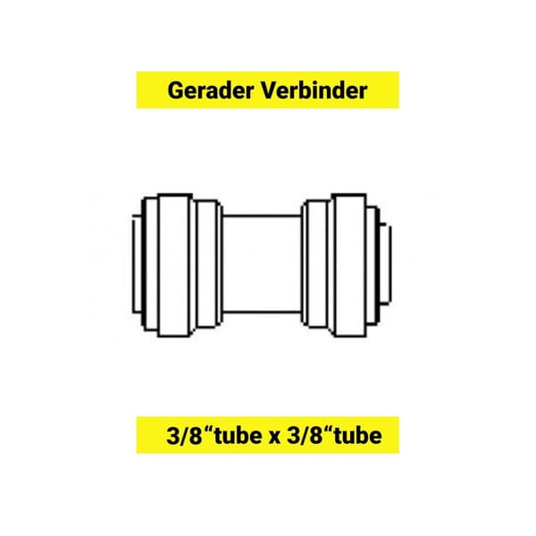 Slangekobling, Slangeadapter, Push-in fitting, Tilslutning, Adapter til slange, Lige stik til slange 3/8