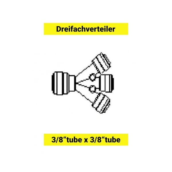 Tredobbelt fordeler til slange 3/8&quot;