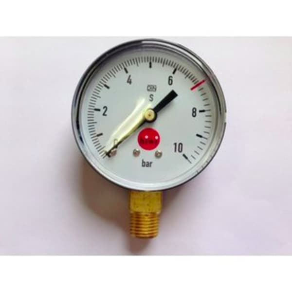 Manometer, Trykmåler, Trykmanometer, Kontrolmanometer, Arbeitsmanometer 0-10 / 7 bar