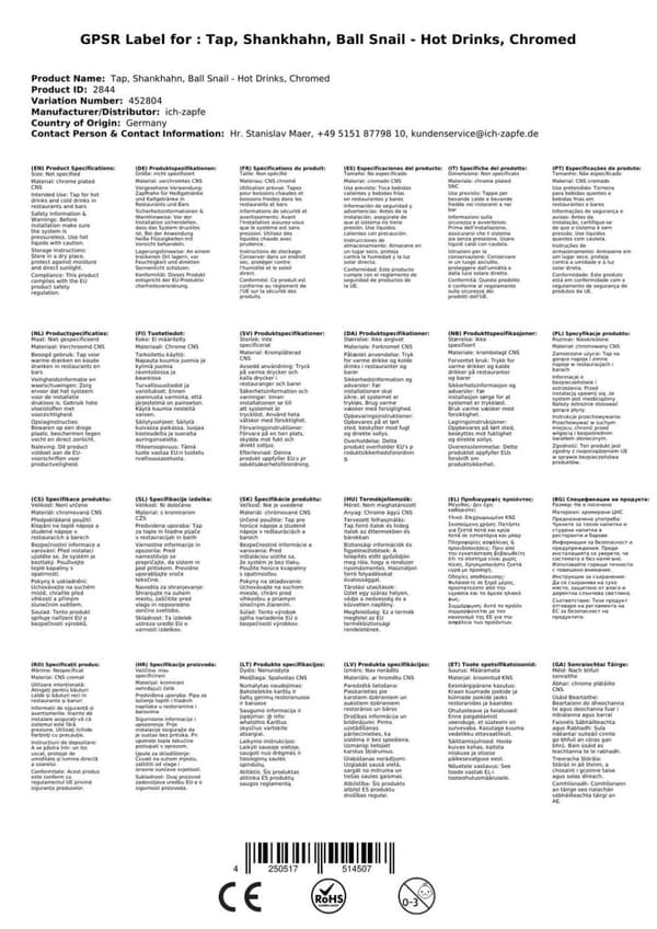 Hane til varme drikke barer / kuglehane forkromet