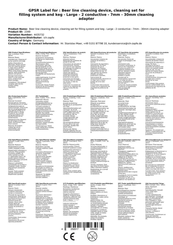 Puhdistussarja hanalle ja tynnyrille - iso - 2leitig - 7mm - 30mm puhdistussovitin