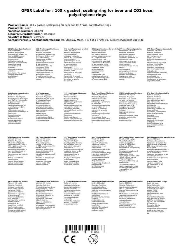 100 x tätningar för öl och CO2-slang - polyetenringar