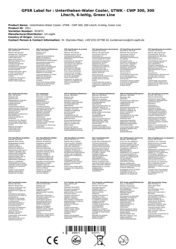 Vastavesijäähdytysyksikkö, UTWK - CWP 300, 300 litraa/h, 6-johtiminen anturi