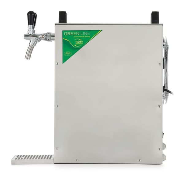 Fadølsanlæg, Øldispenser, Øl Køledispenser Kontakt 155 / K, 2 linier, 160 liter/h af rustfrit stål, med membranpumpe Bierzapfanlange, Green Line