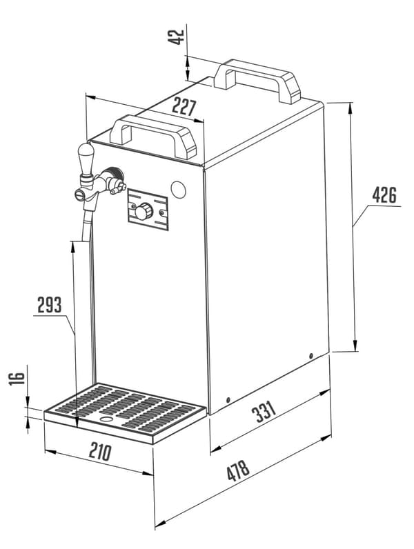Öltapp /Overcounter Cooler Kontakt 40/K med en tappkran, kapacitet 50 liter/h
